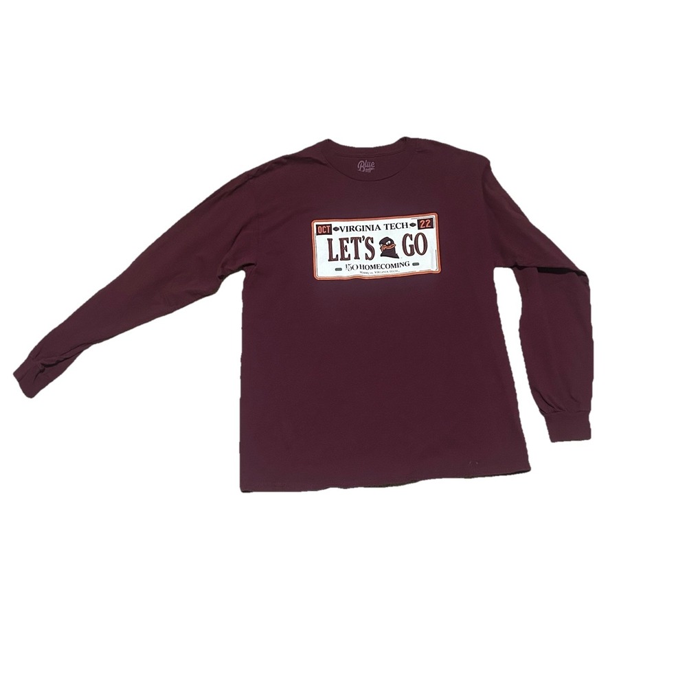 Blue 84 Virginia Tech Mens Large Shirt Long Sleeve 150 Year Homecoming vs Miami